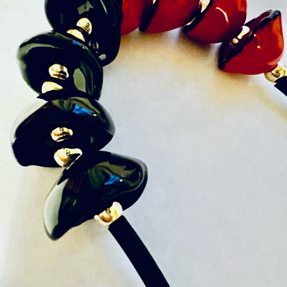 Necklace Handcrafted in Italy with Ceramic Beads Gorgeous NEW Never Worn - Picture 4 of 9